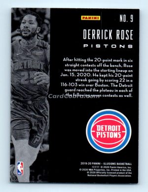 2019 Panini Illusions #9 Derrick Rose Detroit Pistons