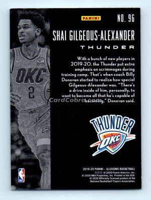 2019 Panini Illusions #96 Shai Gilgeous-Alexander Oklahoma City Thunder