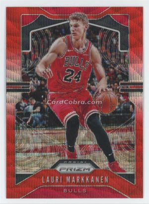 2019 Panini Prizm #63 Lauri Markkanen Red Wave Chicago Bulls