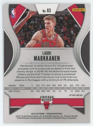 2019 Panini Prizm #63 Lauri Markkanen Red Wave Chicago Bulls