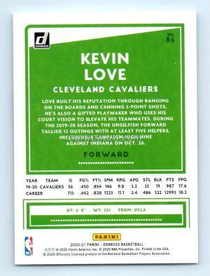 2020 Donruss #86 Kevin Love Cleveland Cavaliers