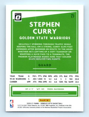 2020 Donruss Optic #17 Stephen Curry Golden State Warriors