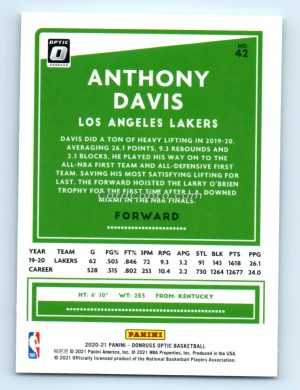 2020 Donruss Optic #42 Carmelo Anthony Los Angeles Lakers