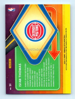 2020 Donruss Optic Express Lane #21 Isiah Thomas Detroit Pistons