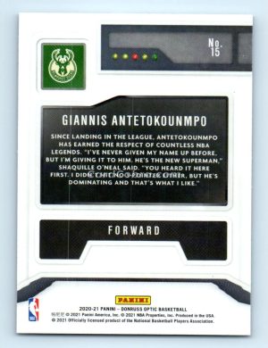 2020 Donruss Optic T-Minus 3 2 1 #15 Giannis Antetokounmpo Milwaukee Bucks