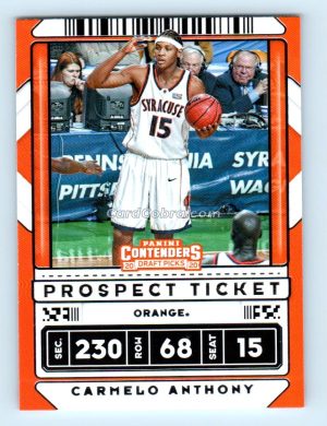 2020 Panini Contenders Draft Picks #42 Carmelo Anthony Syracuse Orange