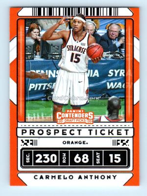 2020 Panini Contenders Draft Picks #42 Carmelo Anthony Syracuse Orange