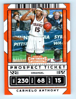 2020 Panini Contenders Draft Picks #42 Carmelo Anthony Syracuse Orange