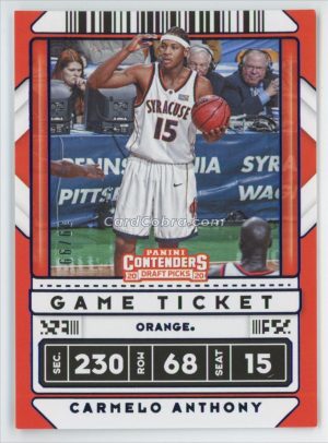 2020 Panini Contenders Draft Picks #42 Carmelo Anthony /99 Blue Syracuse Orange