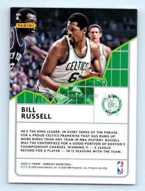 2020 Panini Donruss League Leaders #6 Bill Russell Boston Celtics