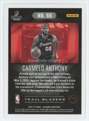 2020 Panini Illusions #55 Carmelo Anthony Orange Portland Trailblazers