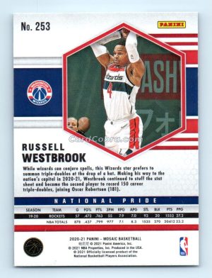 2020 Panini Mosaic #253 Russell Westbrook Washington Wizards