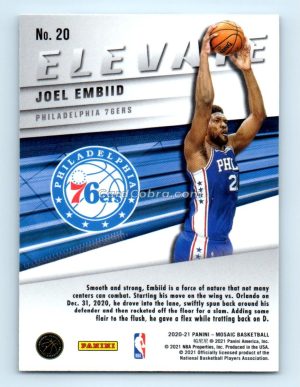 2020 Panini Mosaic Elevate #20 Joel Embiid Philadelphia 76ers