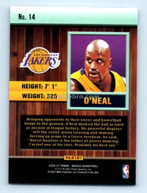 2020 Panini Mosaic Jam Masters #14 Shaquille O'Neal Los Angeles Lakers