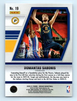 2020 Panini Mosaic Will to Win #19 Domantas Sabonis Indiana Pacers