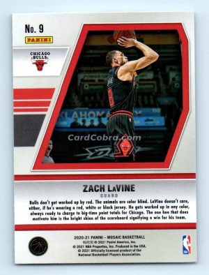 2020 Panini Mosaic Will to Win #9 Zach LaVine Chicago Bulls