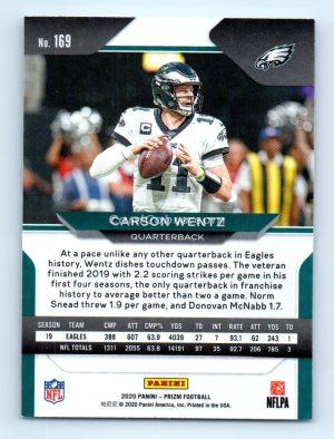 2020 Panini Prizm #169 Carson Wentz Philadelphia Eagles