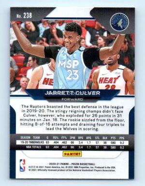 2020 Panini Prizm #238 Jarrett Culver Minnesota Timberwolves