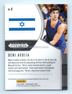 2020 Panini Prizm Draft Picks #6 Deni Avdija Washington Wizards