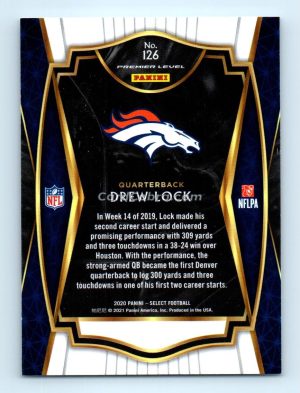 2020 Panini Select #126 Drew Lock Denver Broncos