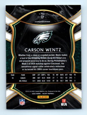 2020 Panini Select #17 Carson Wentz Philadelphia Eagles