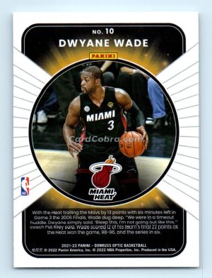 2021 Donruss Optic Winner Stays #10 Dwyane Wade Miami Heat