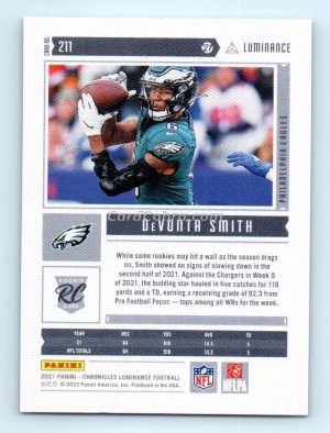 2021 Panini Chronicles Luminance #211 DeVonta Smith Philadelphia Eagles Rookie Card