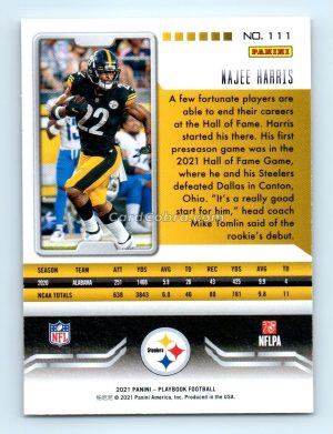 2021 Panini Playbook #111 Najee Harris Pittsburgh Steelers Rookie Card