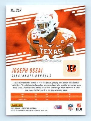 2021 Panini Prestige #257 Joseph Ossai Cincinnati Bengals Rookie Card