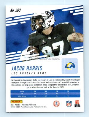 2021 Panini Prestige #283 Jacob Harris Los Angeles Rams Rookie Card