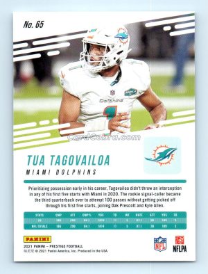 2021 Panini Prestige #65 Tua Tagovailoa Miami Dolphins