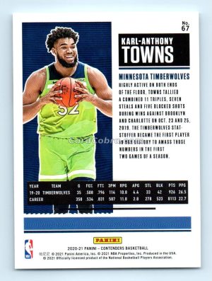 2021 Panini Prizm Draft Picks #67 Karl-Anthony Towns Kentucky Wildcats