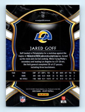 2021 Panini Select #13 Jared Goff Detroit Lions