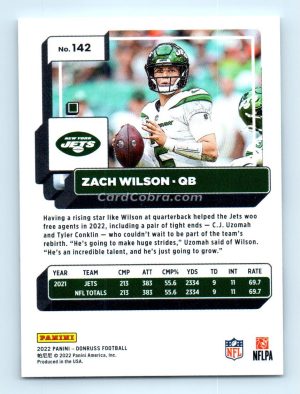 2022 Donruss #142 Zach Wilson New York Jets