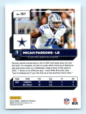 2022 Donruss #157 Micah Parsons Dallas Cowboys