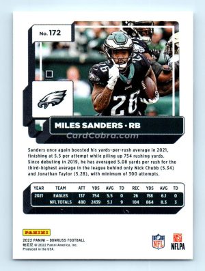 2022 Donruss #172 Miles Sanders Philadelphia Eagles