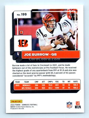 2022 Donruss #199 Joe Burrow Cincinnati Bengals