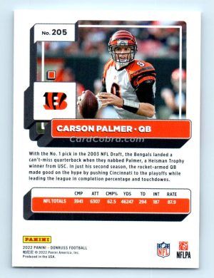 2022 Donruss #205 Carson Palmer Cincinnati Bengals