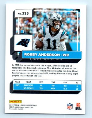 2022 Donruss #235 Robby Anderson Carolina Panthers