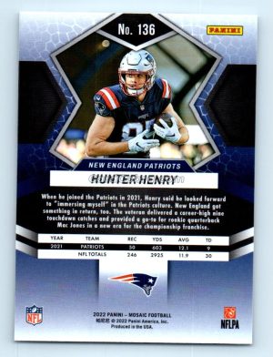 2022 Panini Mosaic #136 Hunter Henry New England Patriots