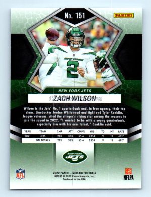 2022 Panini Mosaic #151 Zach Wilson New York Jets