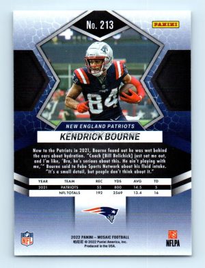 2022 Panini Mosaic #213 Kendrick Bourne New England Patriots