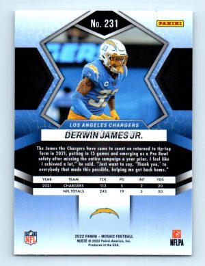 2022 Panini Mosaic #231 Derwin James Jr. Los Angeles Chargers