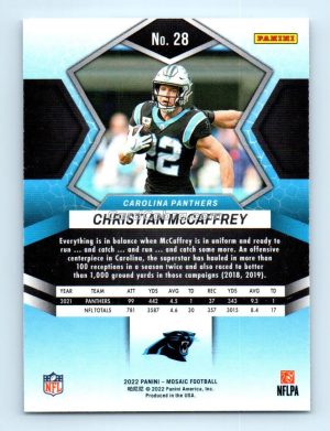 2022 Panini Mosaic #28 Christian McCaffrey Jacksonville Jaguars