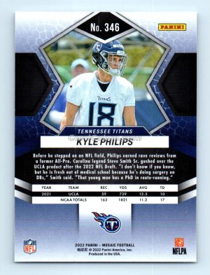 2022 Panini Mosaic #346 Kyle Philips Tennessee Titans Rookie Card