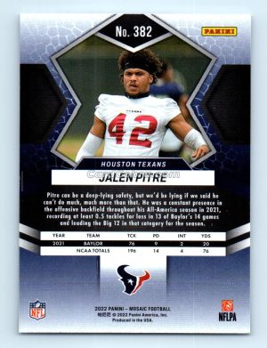 2022 Panini Mosaic #382 Jalen Pitre Houston Texans Rookie Card