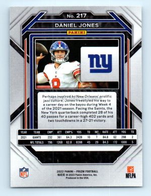 2022 Panini Prizm #217 Daniel Jones New York Giants