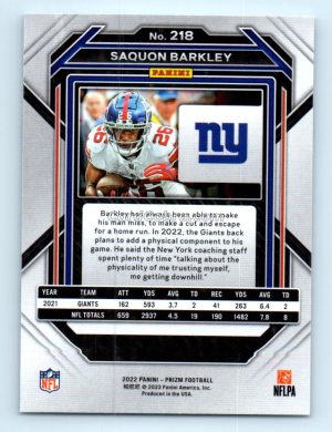 2022 Panini Prizm #218 Saquon Barkley New York Giants