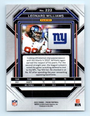 2022 Panini Prizm #222 Leonard Williams New York Giants