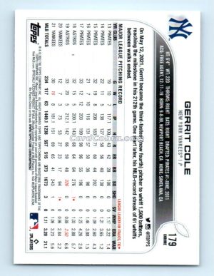 2022 Topps Chrome #179 Gerrit Cole New York Yankees